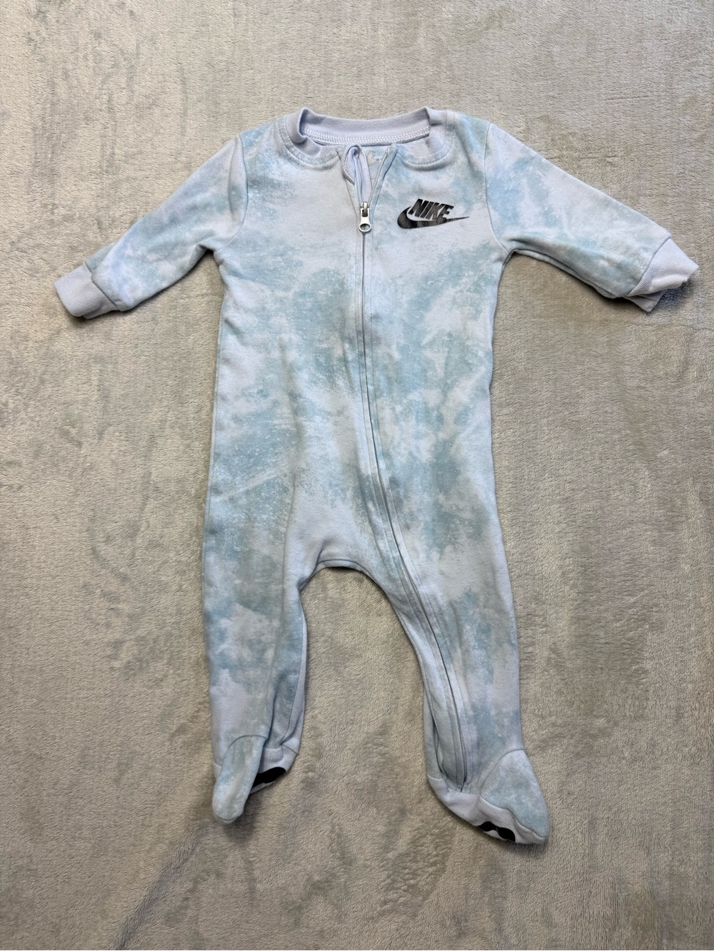 Nike Baby Footed Sleeper Blue Tie Dye Full Zip 6M
